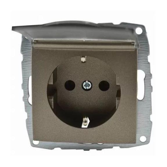 Розетка 2К+З Mono Electric Despina/ Larissa 16A 250V с крышкой винтовое подключение бронза 500-002321-118 Розетка 2К+З Mono Electric Despina/ Larissa 16A 250V с крышкой винтовое подключение бронза 500-002321-118