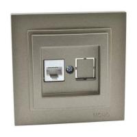 Розетка телефонная RJ11 Mono Electric Despina/ Larissa 3 кат бронза 500-002325-124 Розетка телефонная RJ11 Mono Electric Despina/ Larissa 3 кат бронза 500-002325-124