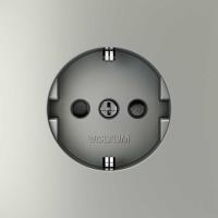 Розетка встраиваемая Voltum S70 с заземлением и защитными шторками, 16А, (сталь) VLS040205