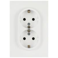 Розетка ЭРА Arktik 16-2104-08 двойная с заземлением 2X2P+E Schuko 16А-250В белый матовый Б0070451