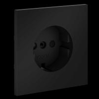 Накладка для розетки с заземлением и защитными шторками S70 (черный матовый) Voltum VLS000708