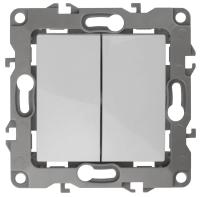 Выключатель двухклавишный ЭРА 12 10AX 250V 12-1104-01 Б0014645 Выключатель двухклавишный ЭРА 12 10AX 250V 12-1104-01 Б0014645