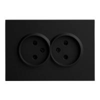 Розетка 2-местная с защитной шторкой, STEKKER,  б/з, 250В, 16А, серия Эмили, RST16-5116-05, черный уголь, soft touch 49851
