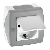 Розетка 2К+З Mono Electric Octans IP20 16A 250V с крышкой винтовое подключение бело-серый 104-020007-118 Розетка 2К+З Mono Electric Octans IP20 16A 250V с крышкой винтовое подключение бело-серый 104-020007-118