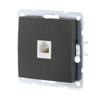 Розетка телефонная RJ-12 LK Studio LK60 черный бархат 865508-1 Розетка телефонная RJ-12 LK Studio LK60 черный бархат 865508-1