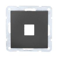 Накладка LK Studio с суппортом розетки компьютерной и телефонной на 1 вход (черный бархат) БЕЗ разъема LK60 866108-0