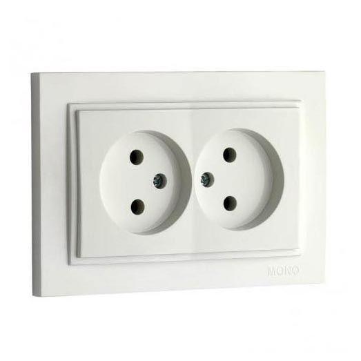 Розетка 2К двойная Mono Electric Despina 16A 250V винтовое подключение белый 102-190005-121 Розетка 2К двойная Mono Electric Despina 16A 250V винтовое подключение белый 102-190005-121