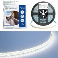 Светодиодная влагозащищенная лента Feron 16W/m 180LED/m 2835SMD холодный белый 5М LS512 51827
