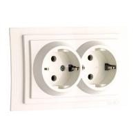 Розетка 2К+З двойная Mono Electric Larissa 16A 250V винтовое подключение слоновая кость 103-010104-120 Розетка 2К+З двойная Mono Electric Larissa 16A 250V винтовое подключение слоновая кость 103-010104-120