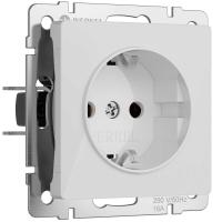 Розетка Werkel с заземлением и шторками белый акрил W1171141 4690389197321