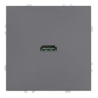 Розетка HDMI 2.0 Type A (механизм), серия Эмили, STEKKER, RST00-5118-10, платиново-серый, soft touch 50170