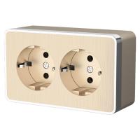 Розетка Werkel двойная с заземлением Gallant шампань рифленый W5072110 4690389164682 Розетка Werkel двойная с заземлением Gallant шампань рифленый W5072110 4690389164682