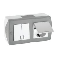 Выключатель - розетка Mono Electric Octans IP20 двухклавишный - 2К+З с крышкой бело-серый 104-020001-187 Выключатель - розетка Mono Electric Octans IP20 двухклавишный - 2К+З с крышкой бело-серый 104-020001-187