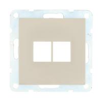 Накладка LK Studio с суппортом розетки двойной телефонной, компьютерной RJ (бежевый) LK80 846201-0