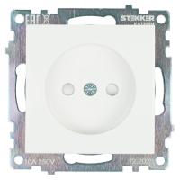 Розетка 2P Stekker Катрин со шторками белый GLS10-7109-01 39303