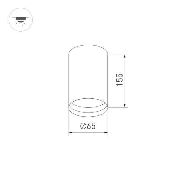 Корпус светильника Arlight SP-Polo-Surface-R65 024221(1)