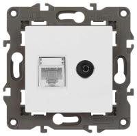 Розетка ЭРА Elegance 14-3110-01М RJ45+TV, белый матовый Б0065767