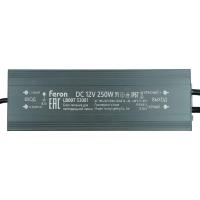 Трансформатор электронный для светодиодной ленты 250W 12V IP67 (драйвер), LB007 Feron 53081