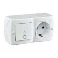 Выключатель - розетка Mono Electric Octans IP20 одноклавишный проходной - 2К+З белый 104-010101-186 Выключатель - розетка Mono Electric Octans IP20 одноклавишный проходной - 2К+З белый 104-010101-186