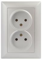 Розетка двойная ЭРА Intro Solo Schuko 2X2P 16A 250V перламутровый 4-204-06 Б0053671 Розетка двойная ЭРА Intro Solo Schuko 2X2P 16A 250V перламутровый 4-204-06 Б0053671