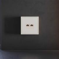 Накладка для розетки компьютерной двойной RJ45+RJ45 кат.6, S70 (хлопок) Voltum VLS001413