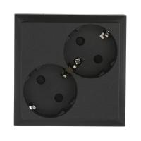 Розетка LK Studio двойная с з/к, со шторками (черный бархат) LK60 863508-1