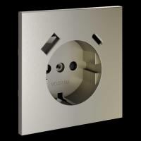 Накладка для розетки с заземлением и защитными шторками с USB A+C S70 (шелк) Voltum VLS001004