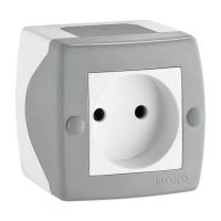 Розетка 2К Mono Electric Octans IP20 16A 250V винтовое подключение бело-серый 104-020006-116 Розетка 2К Mono Electric Octans IP20 16A 250V винтовое подключение бело-серый 104-020006-116