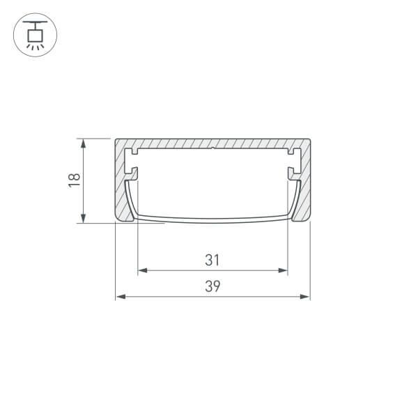 Профиль Arlight ARH-Wide-W39-2000 Anod 030982
