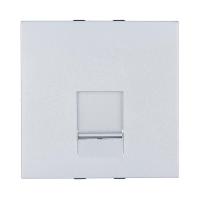 Накладка LK Studio для розетки телефонной, компьютерной RJ,45х45мм (серебристый металлик) LK45 853203-1