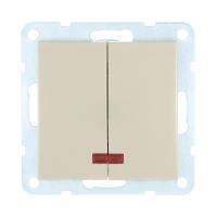 Выключатель LK Studio 2-кл., с индикаторами (схема 5L) 16 A, 250 B (бежевый) LK60 861201-1