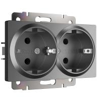 Розетка двойная с заземлением Werkel графит W1172064 4690389194443