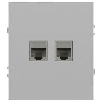 Розетка ЭРА Arktik 16-3108-03 информационная двойная 2XRJ45 алюминий Б0070486