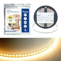 Светодиодная лента Feron 11W/m 120LED/m 2835SMD 3000К 5M свободный рез LS506 53057