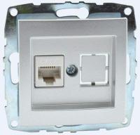 Розетка компьютерная RJ45 Mono Electric Despina/ Larissa 6 кат серебро 500-002105-125 Розетка компьютерная RJ45 Mono Electric Despina/ Larissa 6 кат серебро 500-002105-125