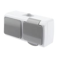 Блок розетка-выключатель ЭРА Intro Atlantic IP54 16/10A 250V с крышкой 5-701-03 Б0050947 Блок розетка-выключатель ЭРА Intro Atlantic IP54 16/10A 250V с крышкой 5-701-03 Б0050947