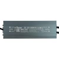 Трансформатор электронный для светодиодной ленты 300W 12V IP67 (драйвер), LB007 Feron 53082