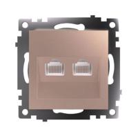 Розетка компьютерная 2-местная RJ-45 (механизм) Stekker GLS00-7109-02 Катрин, шампань 50004