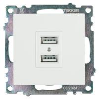 Розетка 2хUSB Stekker Катрин белый GLS10-7115-01 39686