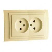 Розетка 2К двойная Mono Electric Larissa 16A 250V винтовое подключение крем 103-171705-121 Розетка 2К двойная Mono Electric Larissa 16A 250V винтовое подключение крем 103-171705-121