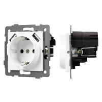 Механизм розетки с USB зарядкой SCT-MUAA-PL-WH-V (250V, 16A) Arlight 049818