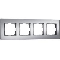 Рамка на 4 поста Werkel Senso серебряный стекло soft-touch W0043106 4690389200489
