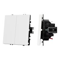 Механизм выключателя двухклавишный непроходной Arlight SWT-NOBE-MK02-SFPL-WH (230V, 10A) 054238