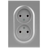 Розетка ЭРА Arktik 16-2107-03 без заземления двойная 2X2P 16А-250В алюминий Б0071683