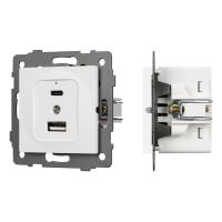 Механизм USB розетки SCT-MUAC-PL-WH-V (5V, 3A, QC4) Arlight 049839