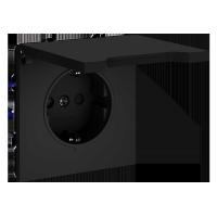 Розетка встраиваемая Voltum S70 с заземлением, защитными шторками и крышкой 16А, (черный матовый) VLS040308