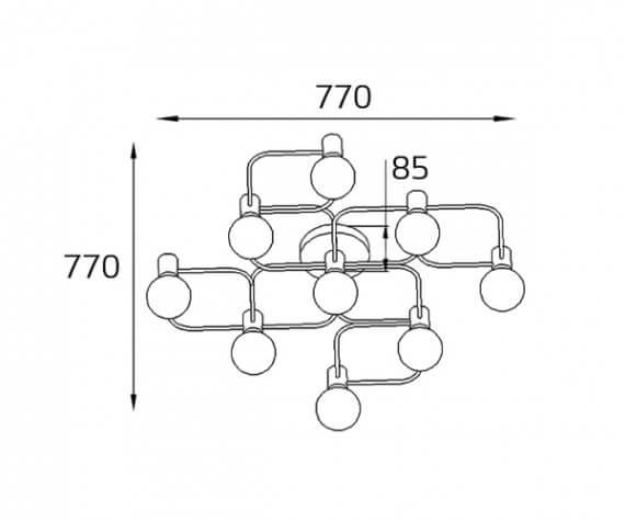 Потолочная люстра Italline Vega PL 6088/9 bronze