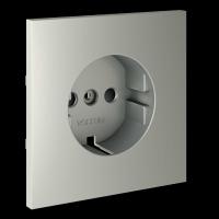 Накладка для розетки с заземлением и защитными шторками S70 (сталь) Voltum VLS000705