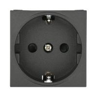 Розетка LK Studio с з/к, со шторками матовая поверхность (черный бархат) LK45 851408-1