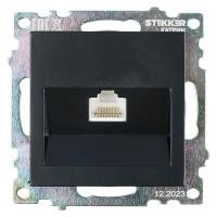 Розетка компьютерная RJ-45 Stekker Катрин черный GLS00-7107-05 39613